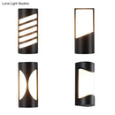 GobekUsa Modern Metallic LED Outdoor Wall Sconce in Black
