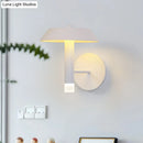 GobekUsa Modern Metallic LED Wall Sconce - Tapered White/Grey Bedroom Lamp