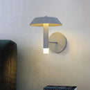 GobekUsa Modern Metallic LED Wall Sconce - Tapered White/Grey Bedroom Lamp