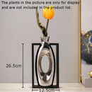 GobekUsa Elegant Square Ceramic Vase with Artificial Flowers for Desk Decoration