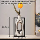 GobekUsa Elegant Square Ceramic Vase with Artificial Flowers for Desk Decoration