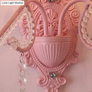GobekUsa Modern Metallic Scroll Arm Wall Lamp with Crystal Orb Deco, Pink
