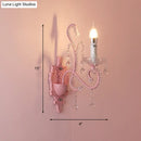 GobekUsa Modern Metallic Scroll Arm Wall Lamp with Crystal Orb Deco, Pink