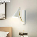 GobekUsa Modern Metallic Wall Lamp with Conic Design for Bedside - White/Black Finish 1 Head