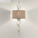GobekUsa Modern Metallic Wall Sconce: Gold/Silver Branch Design with Rectangle Fabric Shade