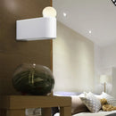GobekUsa Modern LED Milk Glass Wall Lamp with White Ball Design, Available in Small, Medium, and Large Sizes, White or Warm Light