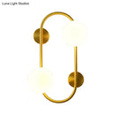 GobekUsa Modern Milk Glass LED Wall Mount Lamp with Brass Finish - Ideal for Bedroom Lighting