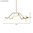 GobekUsa Modern Milk Glass Tree Branch Ceiling Suspension Lamp, Black/Gold Hanging Light Fixture - 5/8 Bulbs for Dining Room