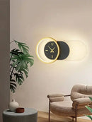 GobekUsa LED Wall Clock Sconce for Bedroom Living Room Home Decor Lighting