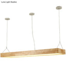 GobekUsa Modern Minimalist Beige Wood LED Island Pendant Lighting