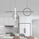GobekUsa Black Acrylic LED Pendant Light: Minimalist Novelty Island Suspension