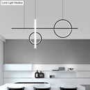 GobekUsa Black Acrylic LED Pendant Light: Minimalist Novelty Island Suspension