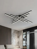 GobekUsa Black Chandelier LED Ceiling Lamp: Nordic Minimalist Square Living Room & Bedroom Lights