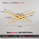 GobekUsa Black Chandelier LED Ceiling Lamp: Nordic Minimalist Square Bedroom Living Room Lighting