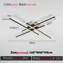 GobekUsa Black Chandelier LED Ceiling Lamp: Nordic Minimalist Square Bedroom Living Room Lighting