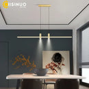 GobekUsa Adjustable LED Pendant Light in Black/Gold for Office Dining Living Room