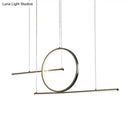 GobekUsa Nordic Black/Gold Metal Pendant Lighting with Dual Lines - LED Island Light Fixture in Warm/White Light