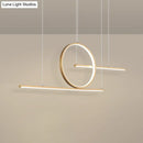 GobekUsa Nordic Black/Gold Metal Pendant Lighting with Dual Lines - LED Island Light Fixture in Warm/White Light