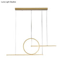 GobekUsa Nordic Black/Gold Metal Pendant Lighting with Dual Lines - LED Island Light Fixture in Warm/White Light