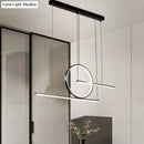 GobekUsa Nordic Black/Gold Metal Pendant Lighting with Dual Lines - LED Island Light Fixture in Warm/White Light