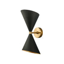 GobekUsa Modern Metal Hourglass Wall Mount Light Fixture with 2 Bulbs - Black Wall Lighting