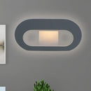 GobekUsa Simple Stylish Oval Shade Wall Lamp with Warm/White LED Lighting in Black/Grey