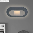 GobekUsa Simple Stylish Oval Shade Wall Lamp with Warm/White LED Lighting in Black/Grey