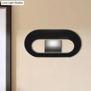 GobekUsa Simple Stylish Oval Shade Wall Lamp with Warm/White LED Lighting in Black/Grey