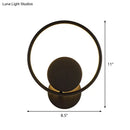 GobekUsa Halo Ring Metallic Sconce Light - Minimalist Black LED Wall Lamp in Warm/White Light