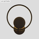 GobekUsa Halo Ring Metallic Sconce Light - Minimalist Black LED Wall Lamp in Warm/White Light