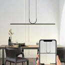 GobekUsa Black LED Ceiling Chandelier: Modern Simple Kitchen Island Pendant Lamp for Home Decor