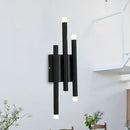 GobekUsa Modern Black Metal Wall Lamp - 2/4 Lights, Simple Linear Design for Hallway