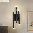 GobekUsa Modern Black Metal Wall Lamp - 2/4 Lights, Simple Linear Design for Hallway