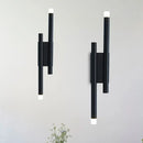 GobekUsa Modern Black Metal Wall Lamp - 2/4 Lights, Simple Linear Design for Hallway