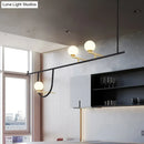 GobekUsa Black Metal Triple-Light Globe Chandelier for Dining Rooms