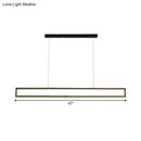 GobekUsa Minimalist LED Black Pendant Lamp with Rectangle Frame Iron Island Fixture in Warm/White Light