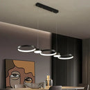 GobekUsa Black Ring LED Chandelier for Living Room Bedroom Dining Hall Lighting