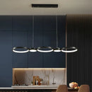 GobekUsa Black Ring LED Chandelier for Living Room Bedroom Dining Hall Lighting