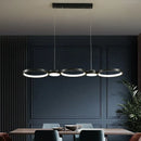 GobekUsa Black Ring LED Chandelier for Living Room Bedroom Dining Hall Lighting