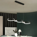 GobekUsa Black Ring LED Chandelier for Living Room Bedroom Dining Hall Lighting