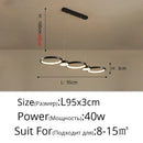 GobekUsa Black Ring LED Chandelier for Living Room Bedroom Dining Hall Lighting