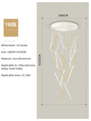 GobekUsa Black Round Tube LED Chandelier for Duplex Loft Stair - Interior Lighting Decoration