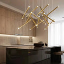 GobekUsa Black Round Tube LED Chandelier for Duplex Loft Stair - Interior Lighting Decoration