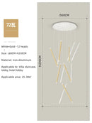 GobekUsa Black Round Tube LED Chandelier for Duplex Loft Stair - Interior Lighting Decoration