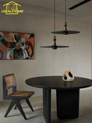 GobekUsa Black Solid Wood Saucer Pendant Lights, LED GU10, Minimalist Design