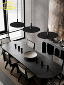 GobekUsa Black Solid Wood Saucer Pendant Lights, LED GU10, Minimalist Design