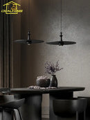 GobekUsa Black Solid Wood Saucer Pendant Lights, LED GU10, Minimalist Design