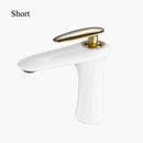 GobekUsa Black & White Brass Bathroom Faucet with Single Lever Control