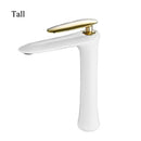 GobekUsa Black & White Brass Bathroom Faucet with Single Lever Control