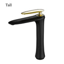 GobekUsa Black & White Brass Bathroom Faucet with Single Lever Control